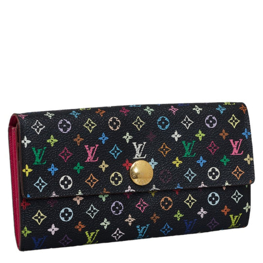 Louis Vuitton Monogram M60668 Long Wallet PVC Black Multicolor