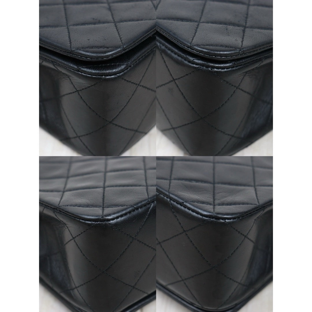 Very Good ( Rank A)｜ CHANEL Matrasse Lamb Skin Chain Bag Black Made in 1989-1991 Year｜P25051610