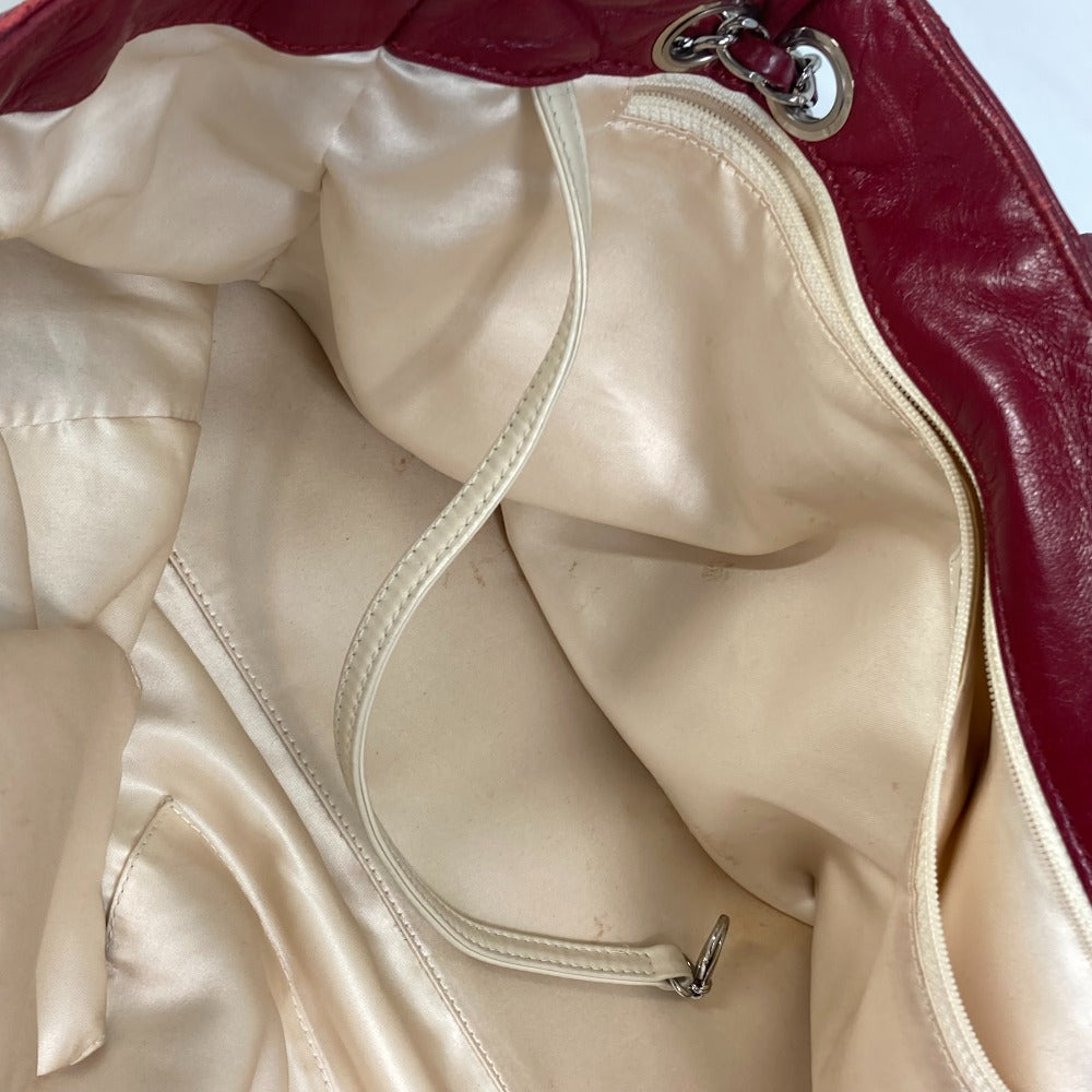 CHANEL Shoulder Bag leather Red Bag Tote Bag quilted shawl 2.55 Matelasse WChain Women Used