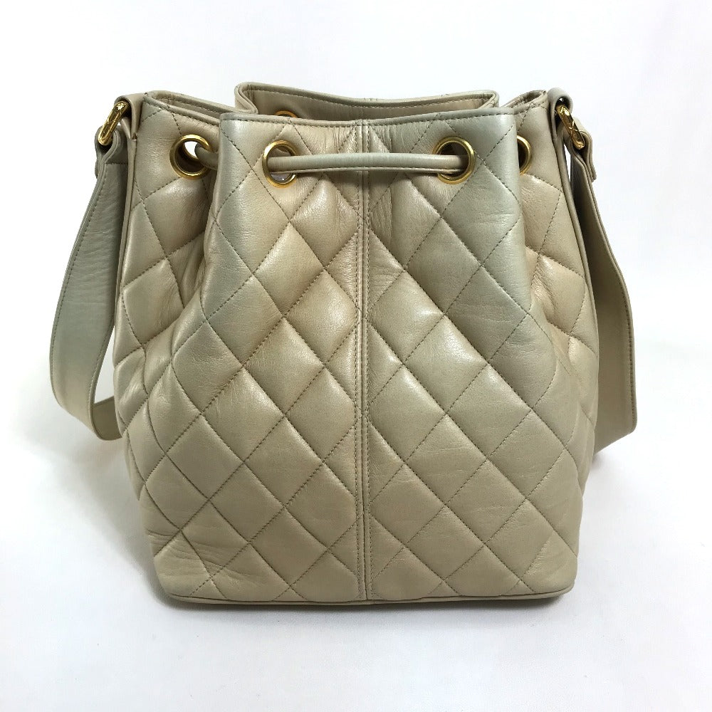 CHANEL Shoulder Bag lambskin beige coco ball matelasse Shoulder Bag Women Used