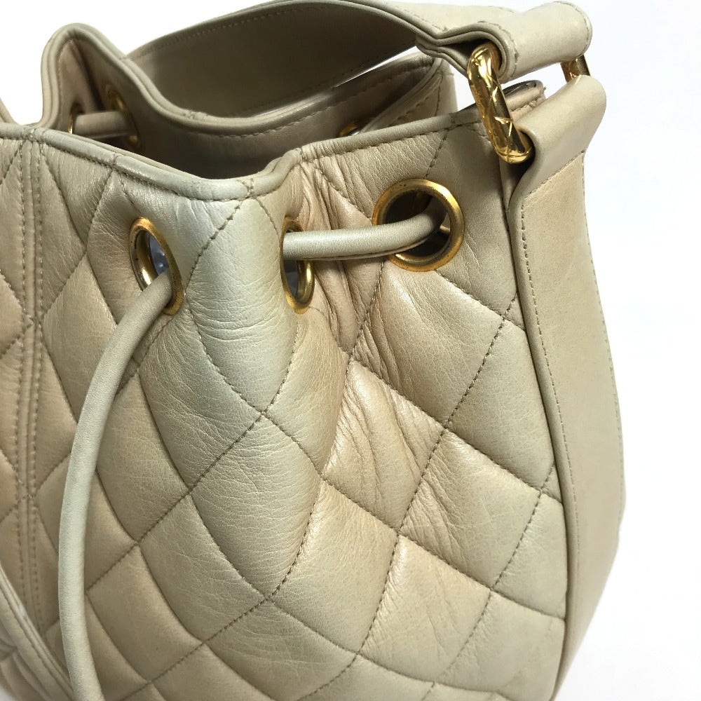 CHANEL Shoulder Bag lambskin beige coco ball matelasse Shoulder Bag Women Used