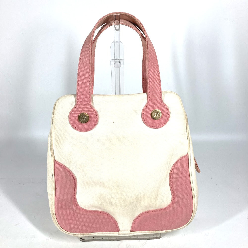 CHANEL Tote Bag canvas pink CC COCO Mark Marshmallow