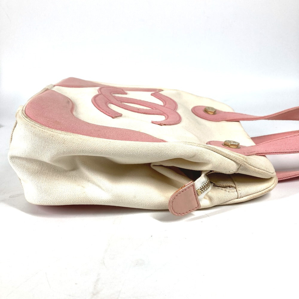CHANEL Tote Bag canvas pink CC COCO Mark Marshmallow
