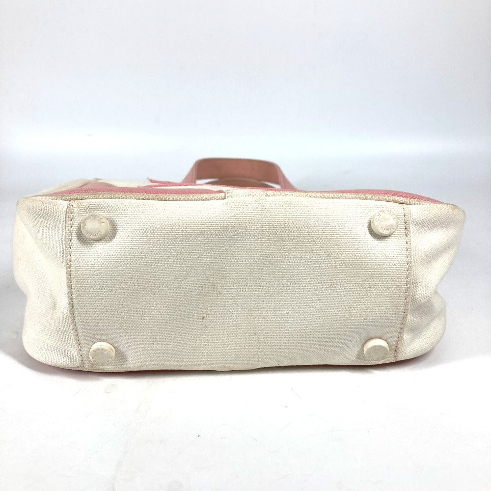 CHANEL Tote Bag canvas pink CC COCO Mark Marshmallow