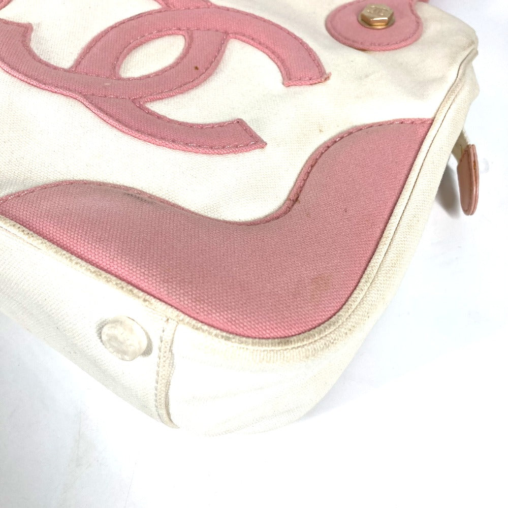 CHANEL Tote Bag canvas pink CC COCO Mark Marshmallow
