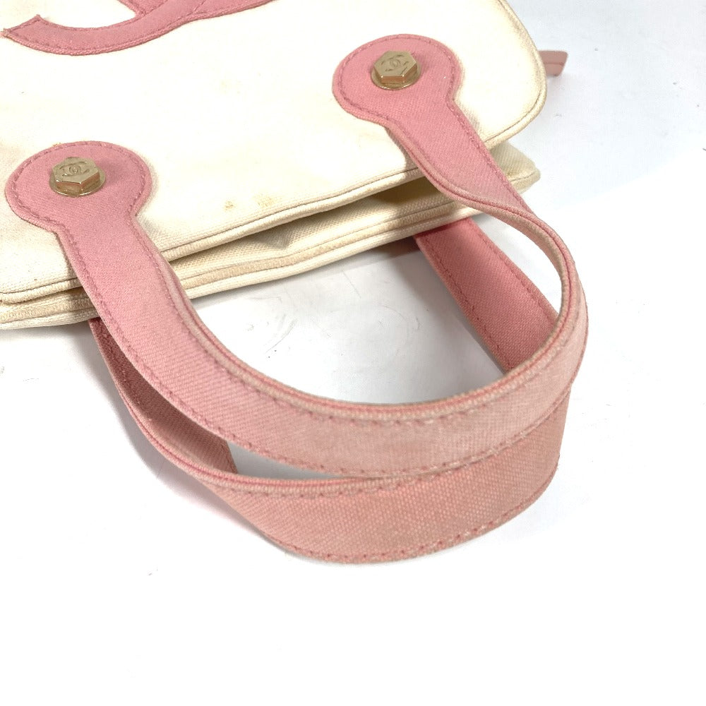 CHANEL Tote Bag canvas pink CC COCO Mark Marshmallow
