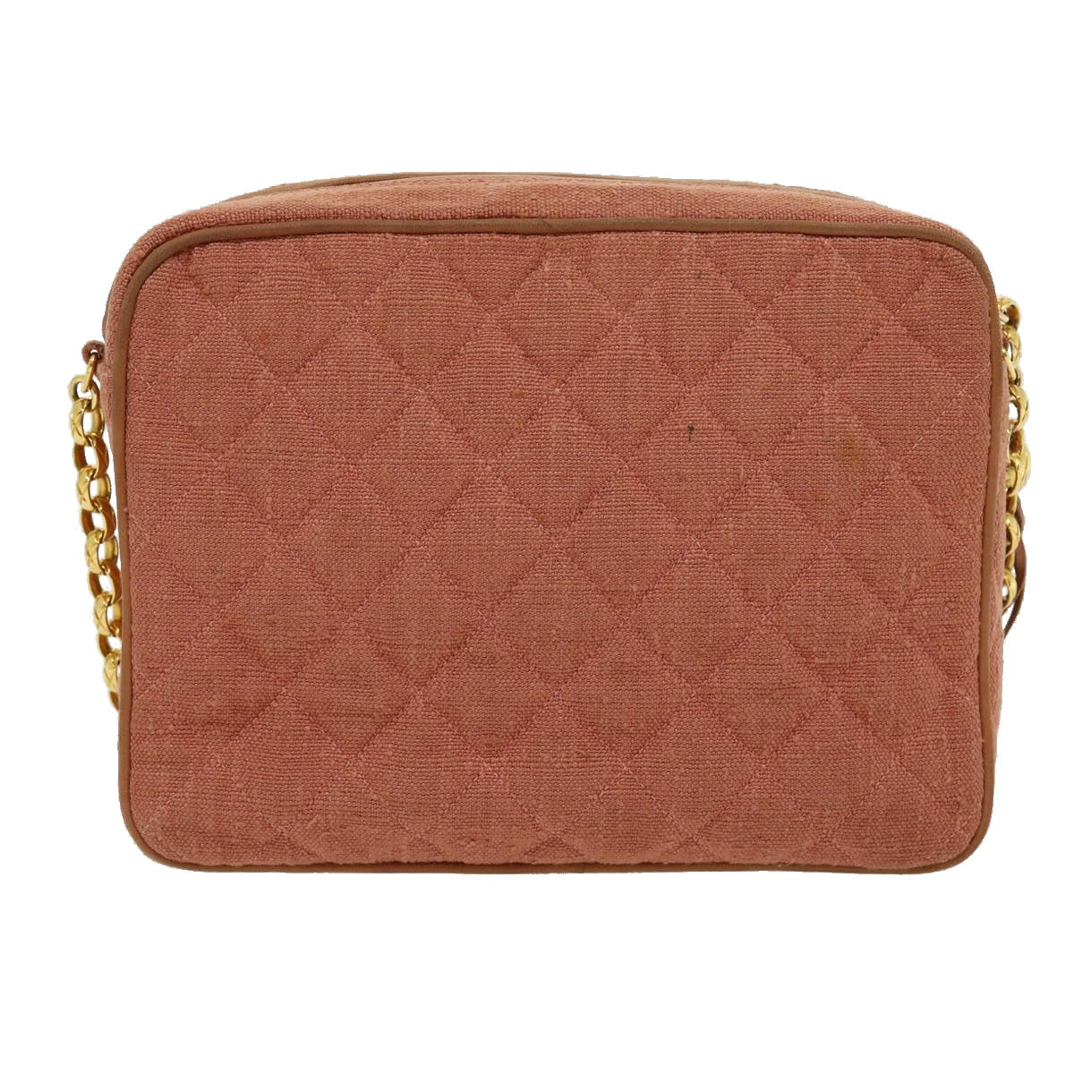 Top Quality Chanel Diana Turn Lock Chain Shoulder Bag Linen Fringe Pink CC Auth 30153A