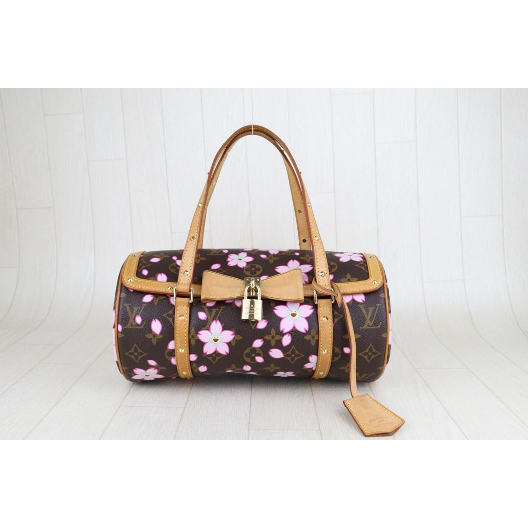 Rank AB ｜ LV Takashi Murakam Sakura Monogram Papillon 27 HandBag｜S25051202