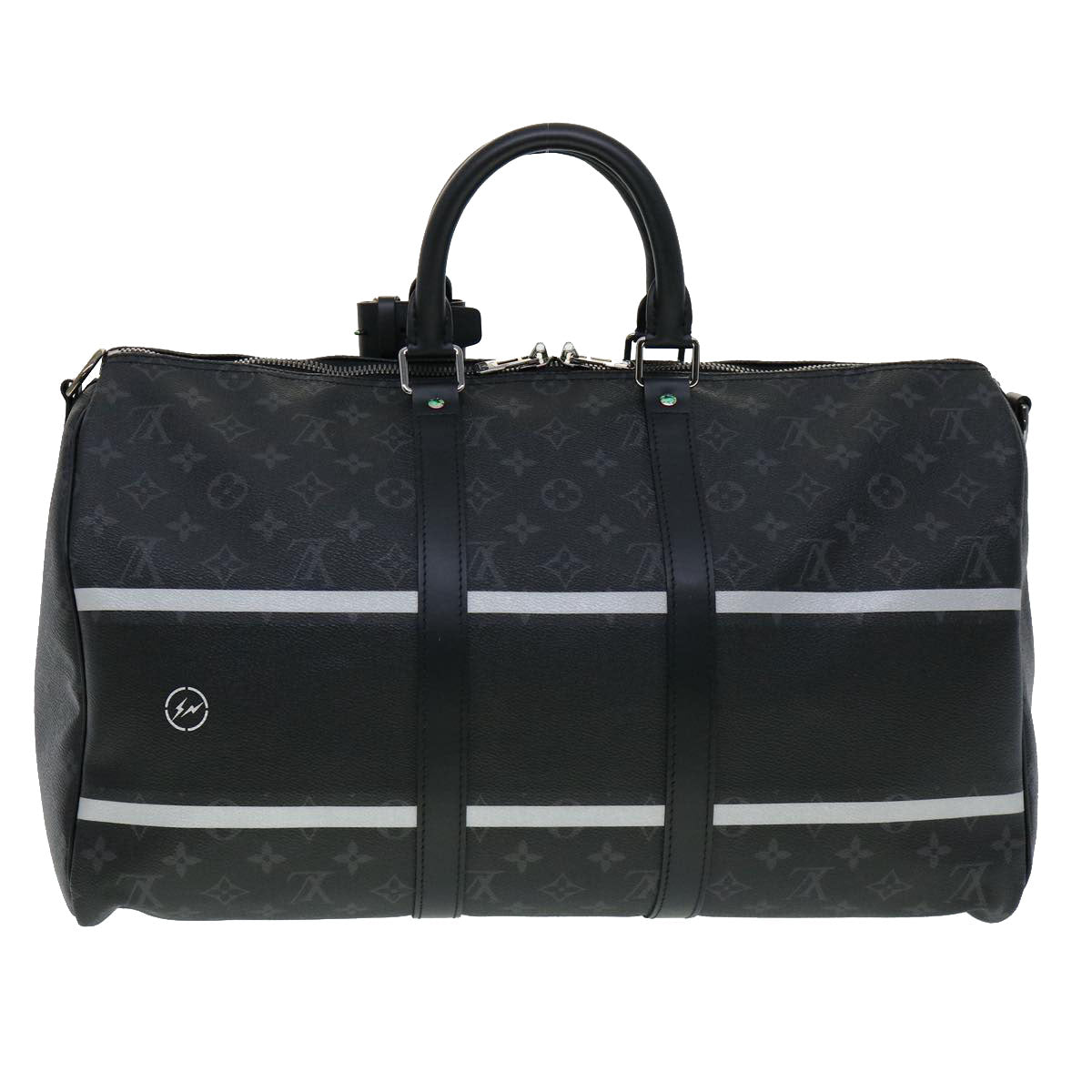 LOUIS VUITTON Monogram Eclipse fragment Keepall Bandouliere45 M43413 Auth 30424A