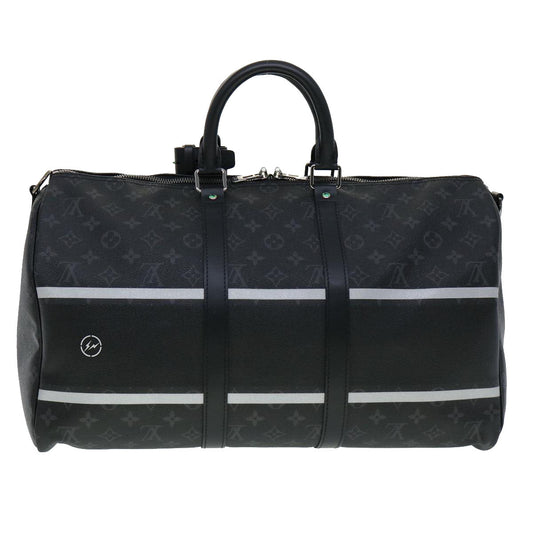 LOUIS VUITTON Monogram Eclipse fragment Keepall Bandouliere45 M43413 Auth 30424A