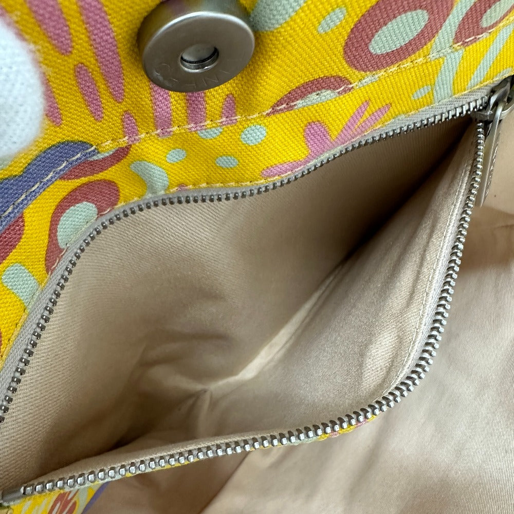 CHANEL Shoulder Bag Canvas / leather yellow High summer CC COCO Mark Flower Flower Women Used