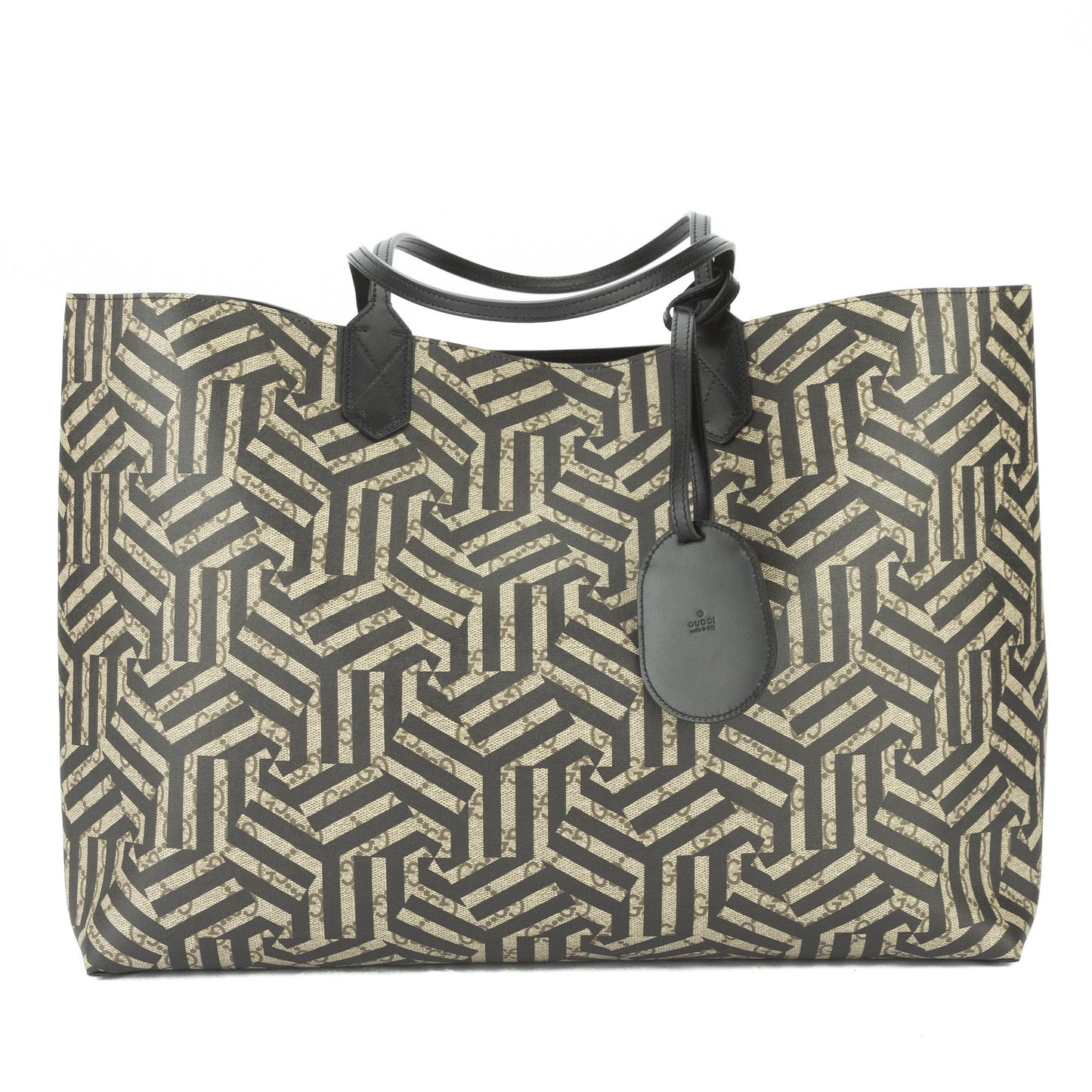 G*G Black Leather Reversible GG Caleido Large Tote (New with Tags)