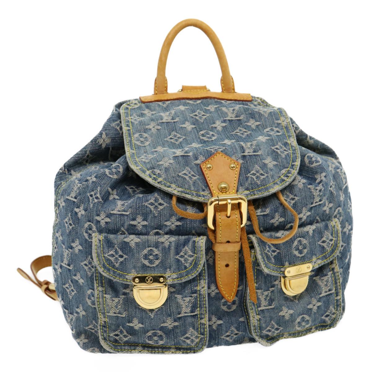 LOUIS VUITTON Monogram Denim Sac A DosGM Backpack Blue M95056 LV  30454A