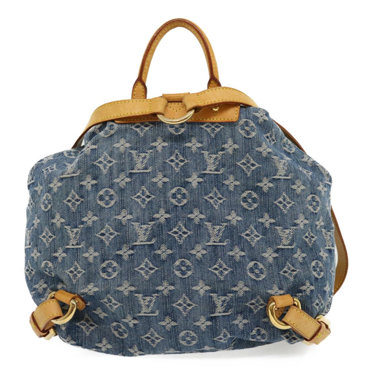 LOUIS VUITTON Monogram Denim Sac A DosGM Backpack Blue M95056 LV  30454A