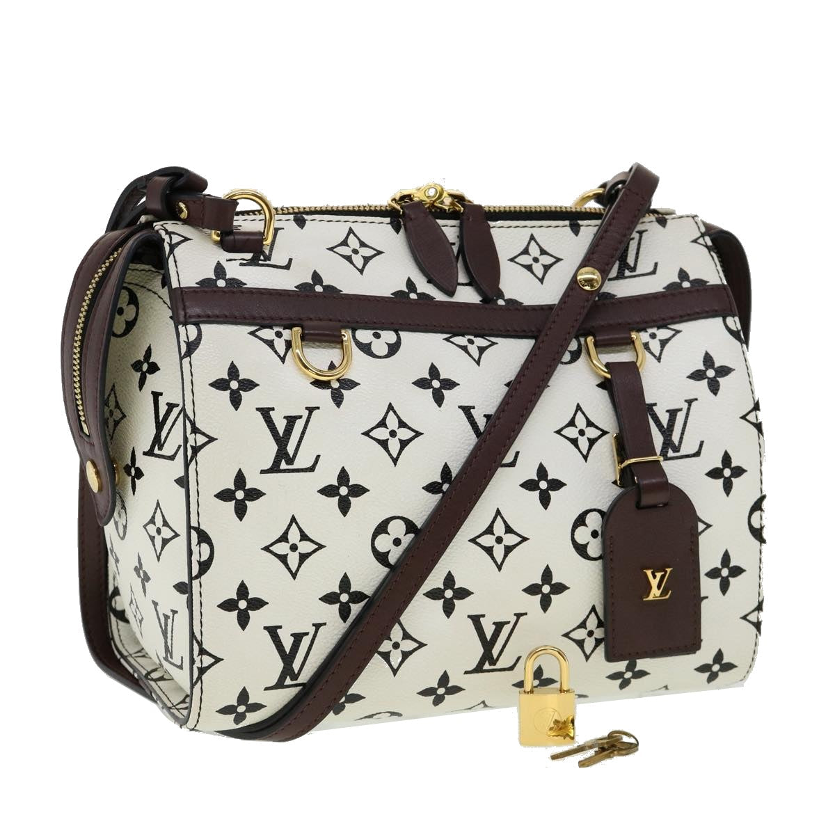 LOUIS VUITTON Monogram Speedy Amazon PM Shoulder Bag White M42210 LV  30478A