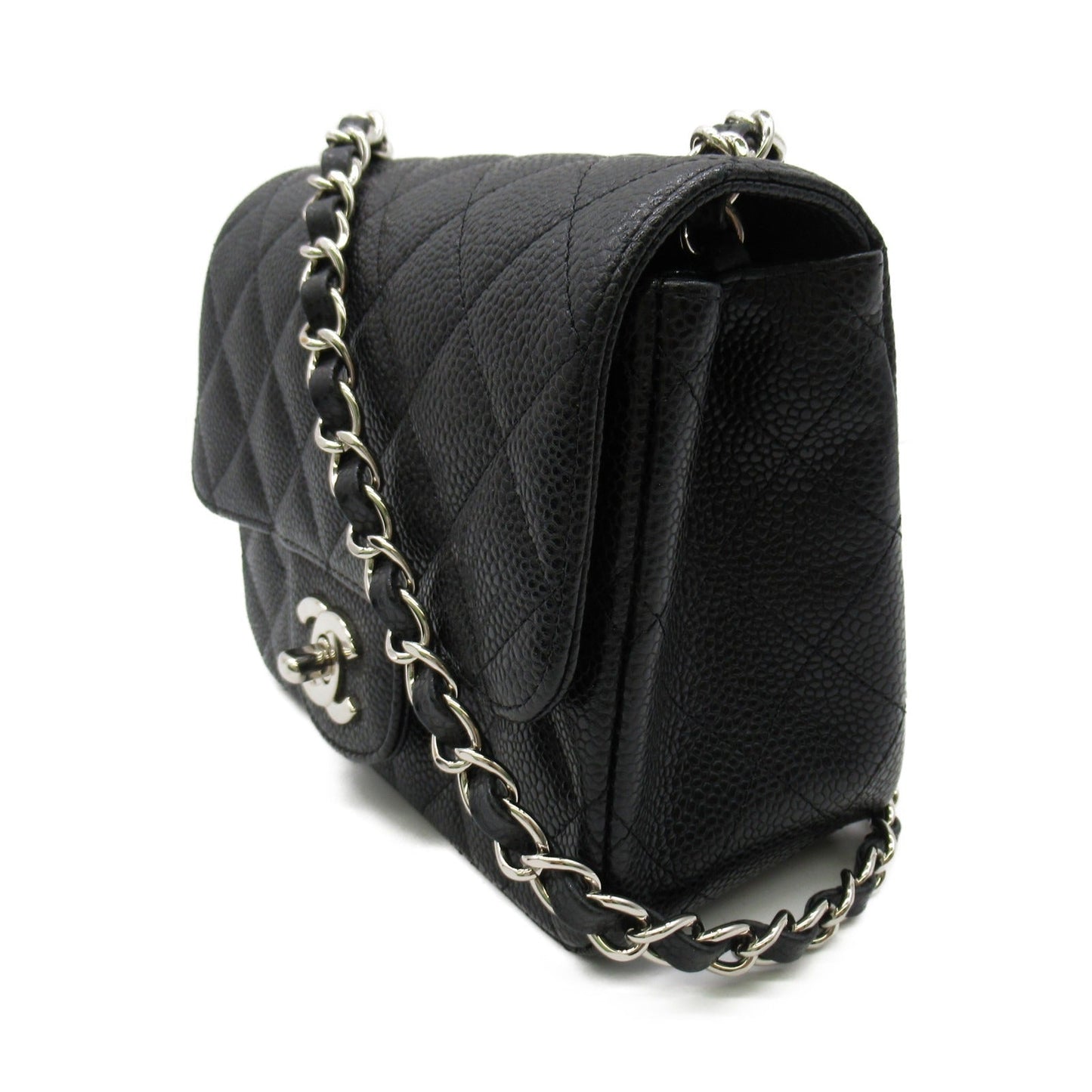 Chanel Mini Chain Shoulder Bag Caviar S  Black A35200