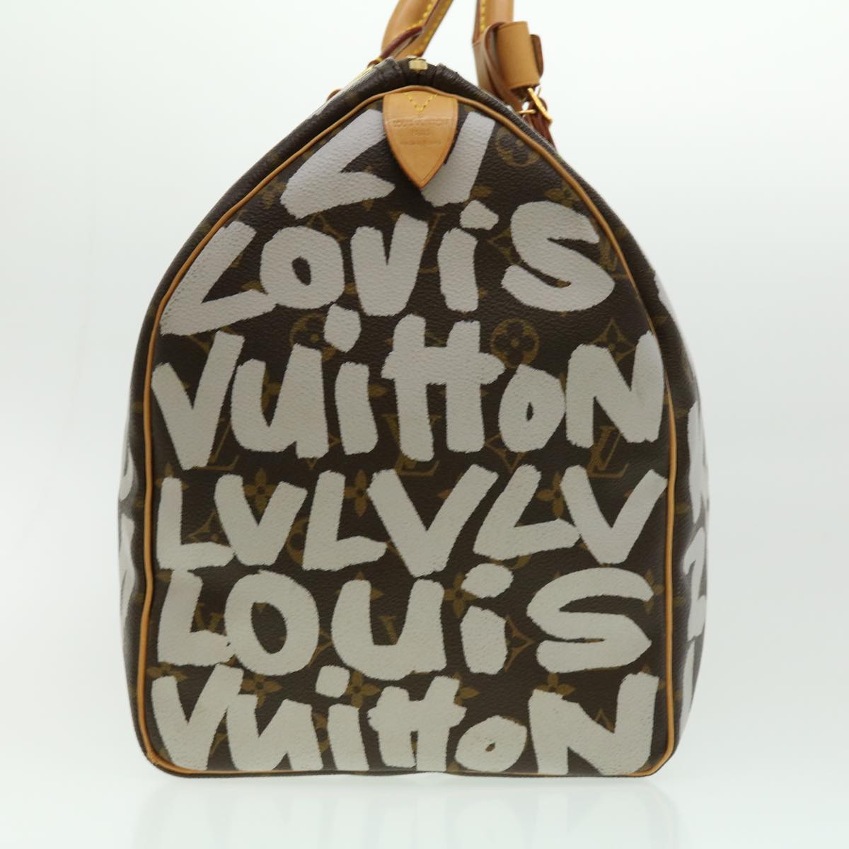 LOUIS VUITTON Monogram Graffiti Keepall 50 Boston Bag White M92197 Auth 30516A