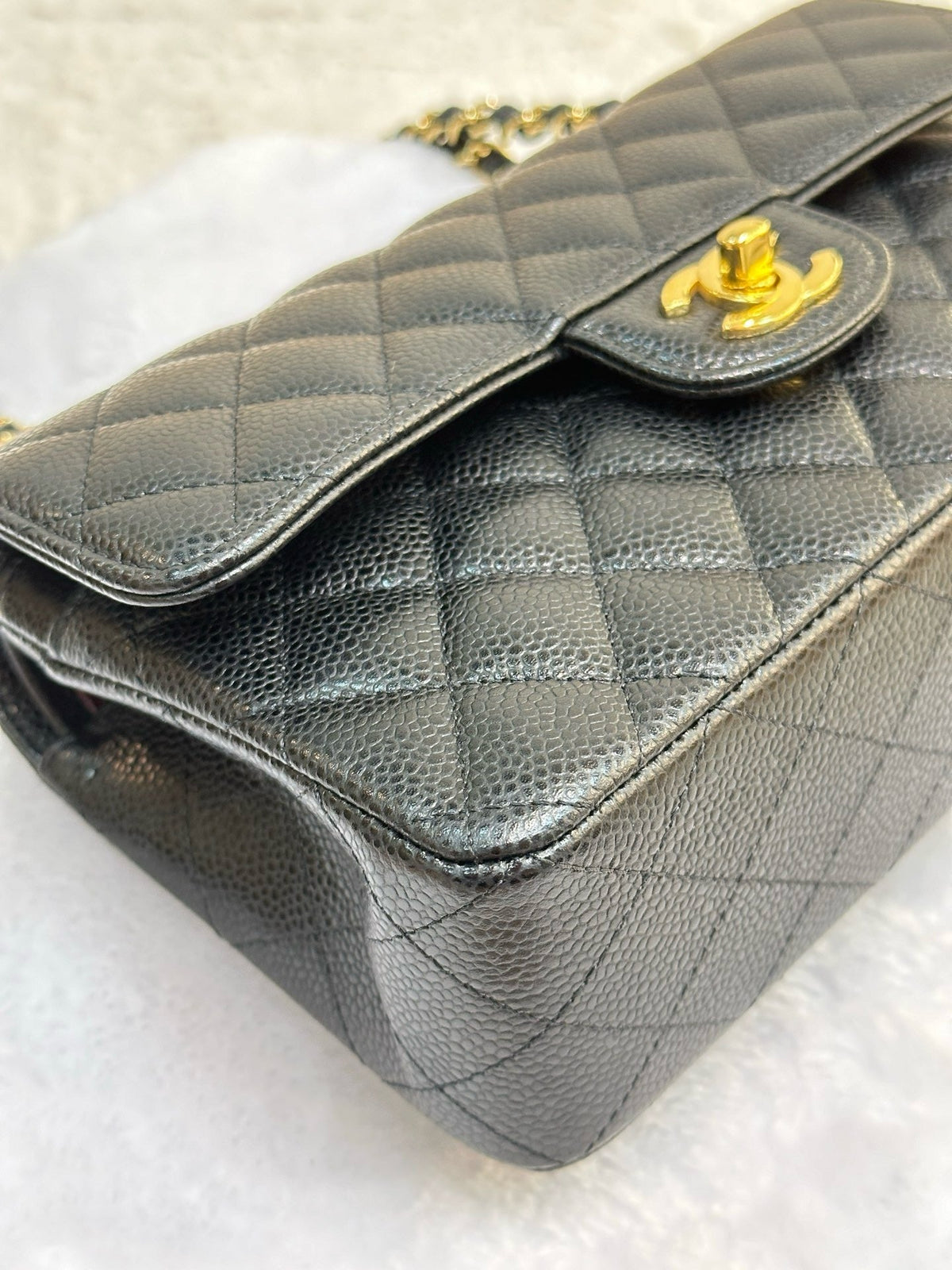 Chanel Small Classic Quilted Caviar Double Flap Bag Black 2022 year