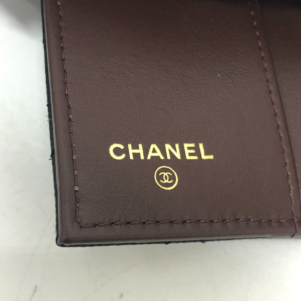 CHANEL Trifold wallet A84401 Caviar skin black COCO Mark Matrasse