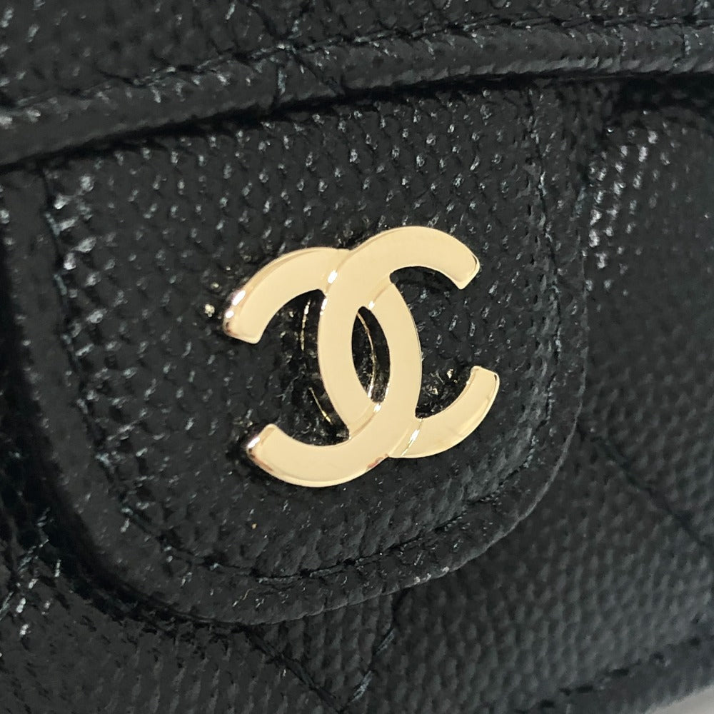 CHANEL Trifold wallet A84401 Caviar skin black COCO Mark Matrasse