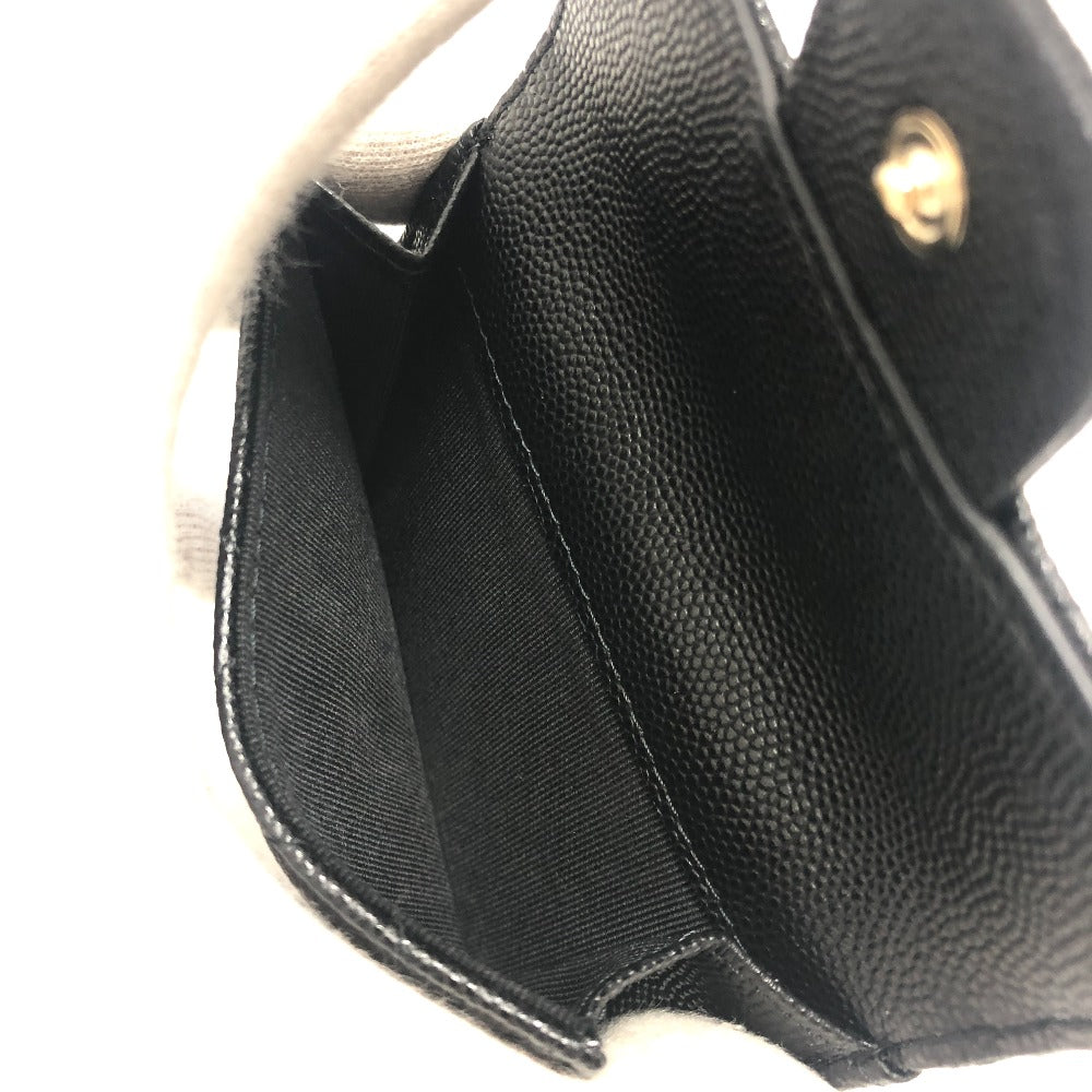 CHANEL Trifold wallet A84401 Caviar skin black COCO Mark Matrasse