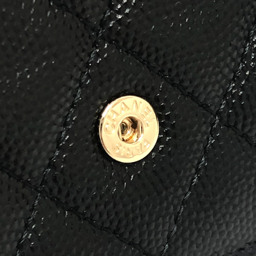 CHANEL Trifold wallet A84401 Caviar skin black COCO Mark Matrasse