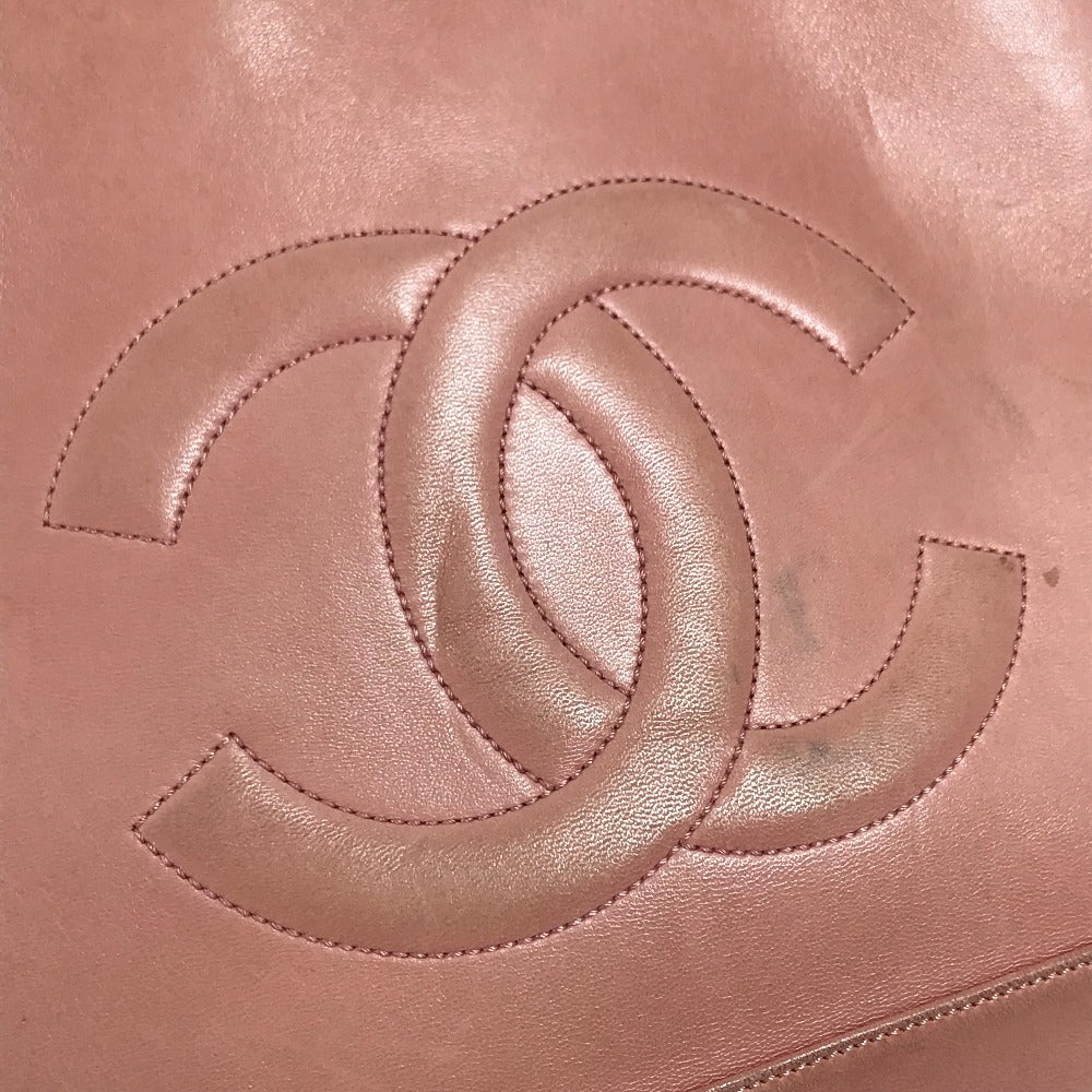 CHANEL Tote Bag leather pink Shoulder Bag CC COCO Mark