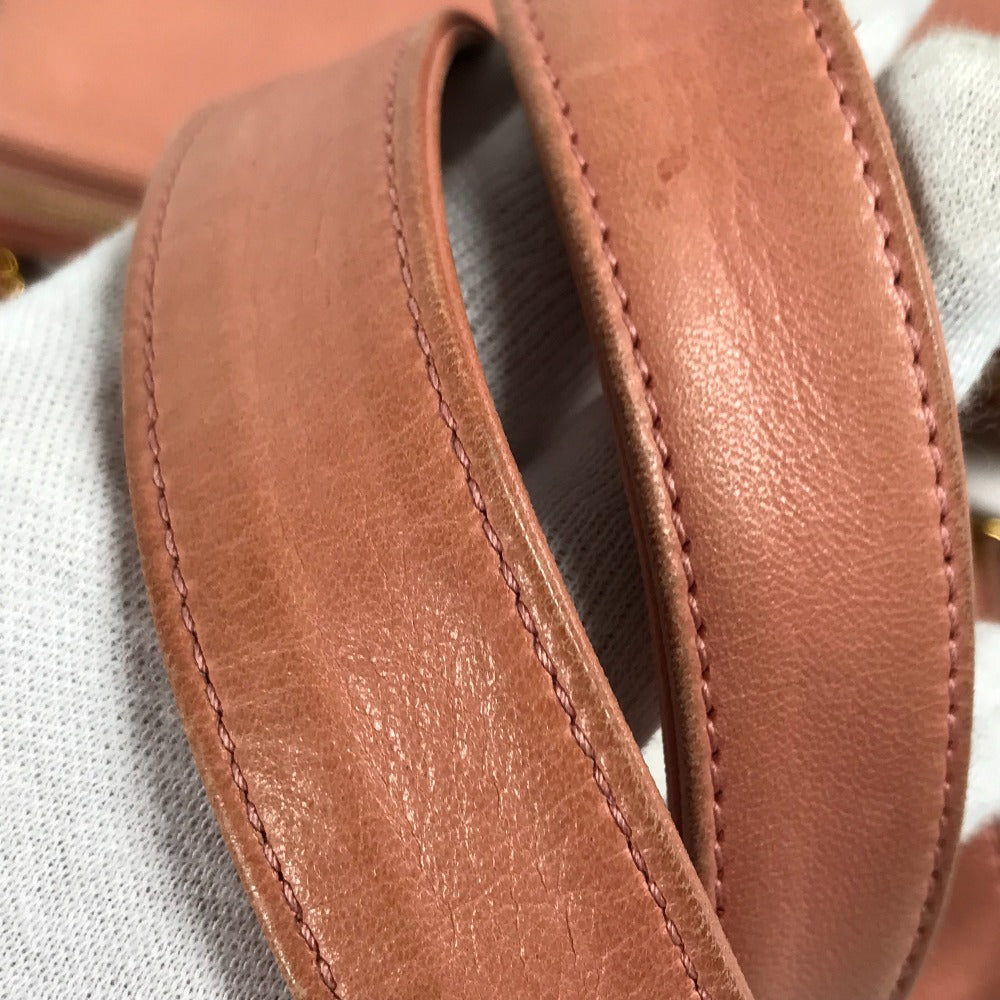 CHANEL Tote Bag leather pink Shoulder Bag CC COCO Mark