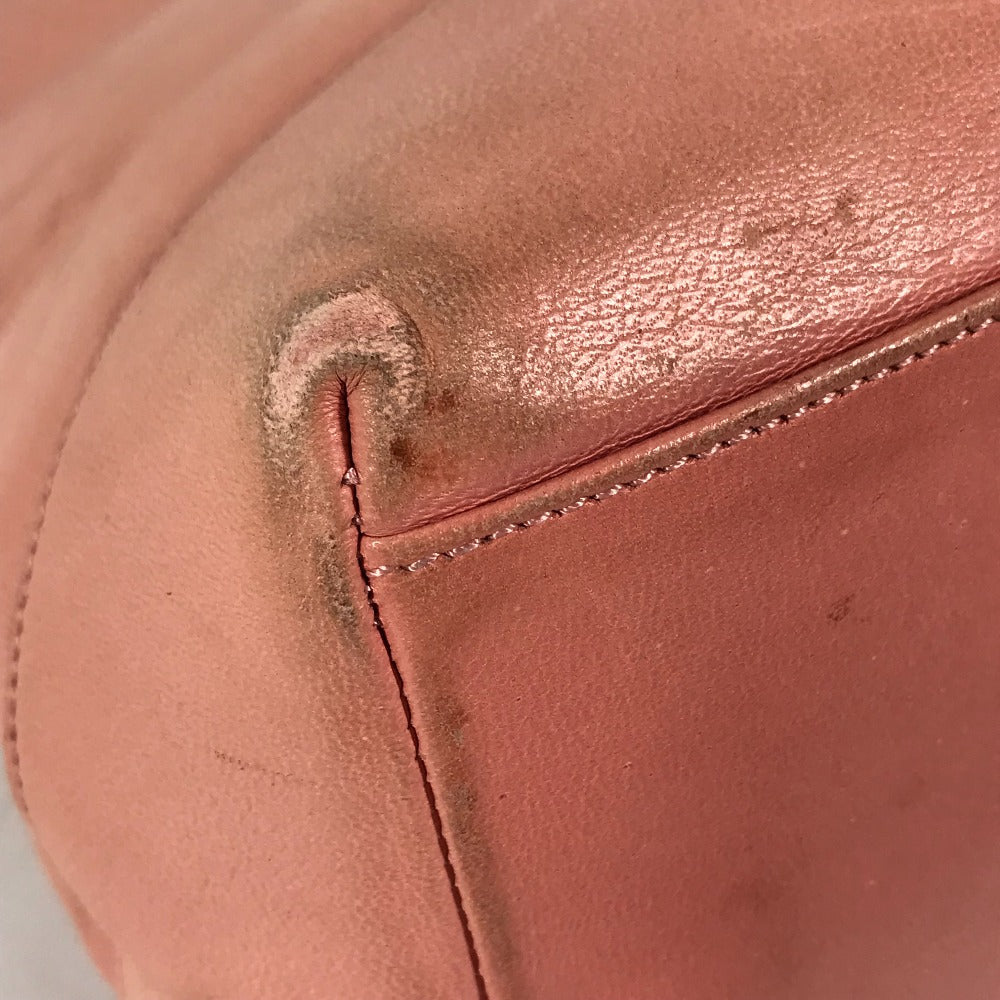 CHANEL Tote Bag leather pink Shoulder Bag CC COCO Mark