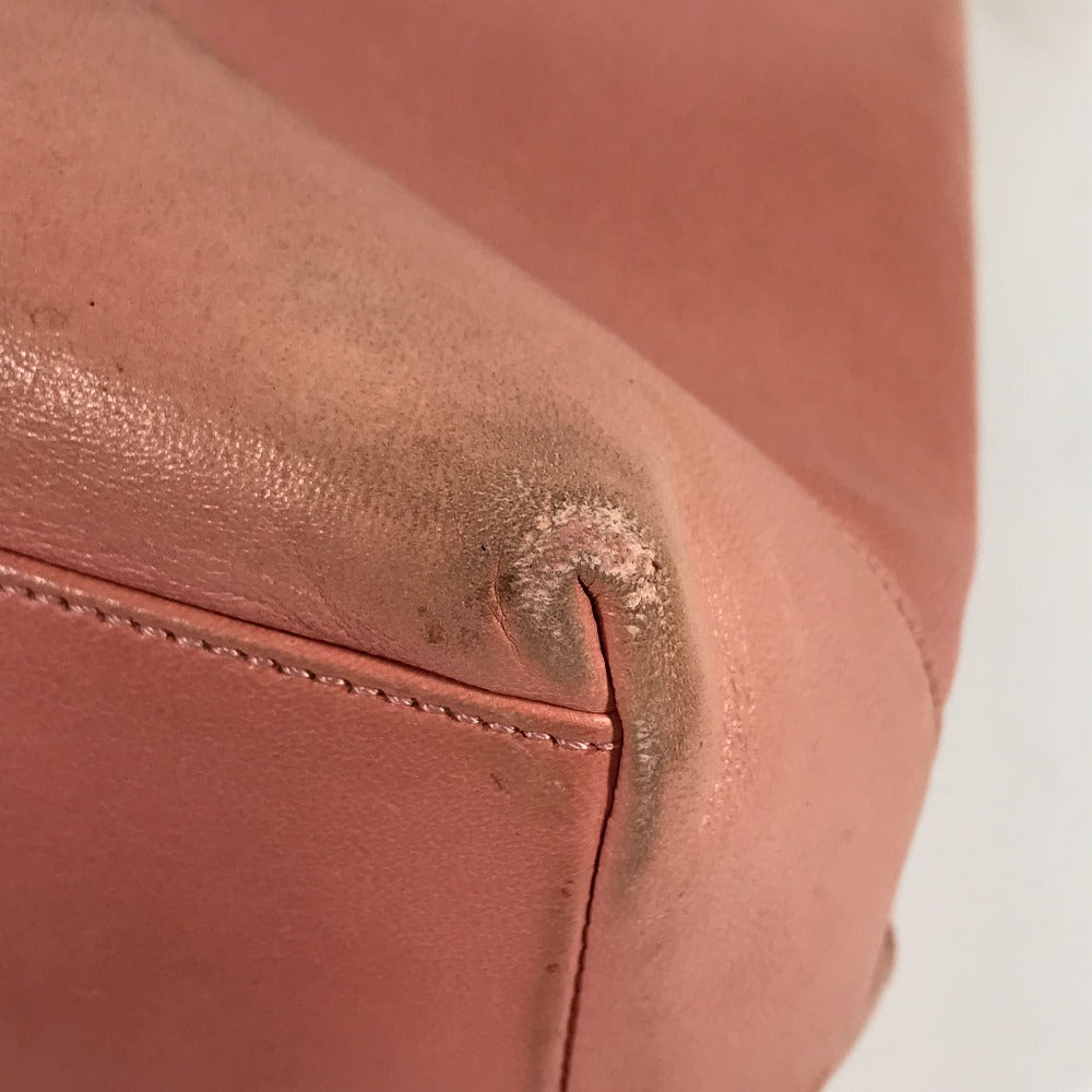 CHANEL Tote Bag leather pink Shoulder Bag CC COCO Mark