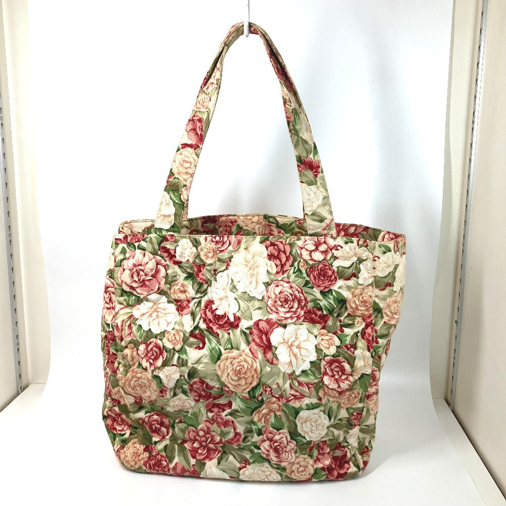 CHANEL Tote Bag canvas pink Floral Flower CC COCO Mark