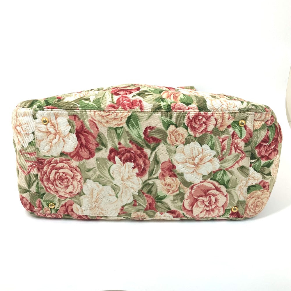 CHANEL Tote Bag canvas pink Floral Flower CC COCO Mark