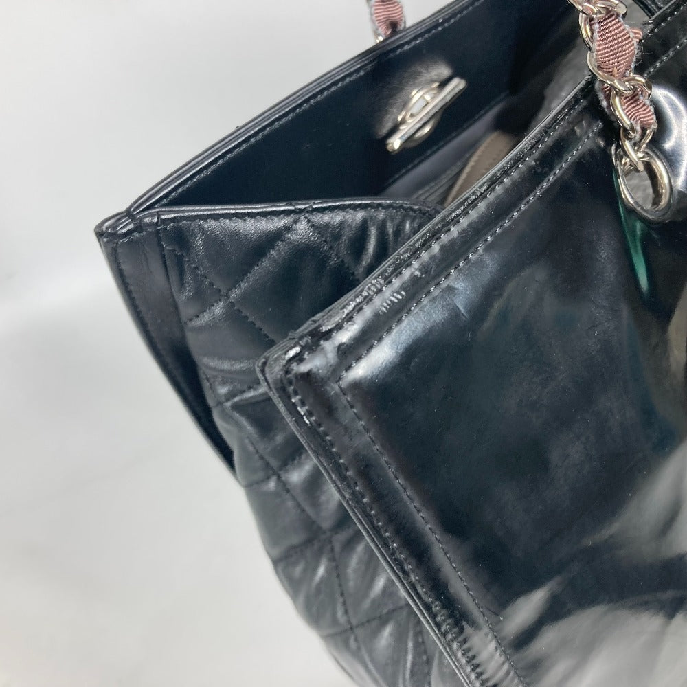 CHANEL Shoulder Bag enamel black CC COCO Mark Shoulder Bag Lipstick