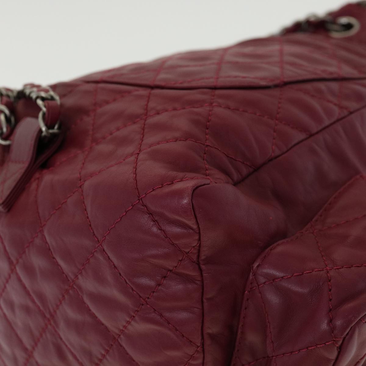 Top Quality Chanel Matelasse Chain Backpack Lamb Skin Bordeaux CC Auth 30736A