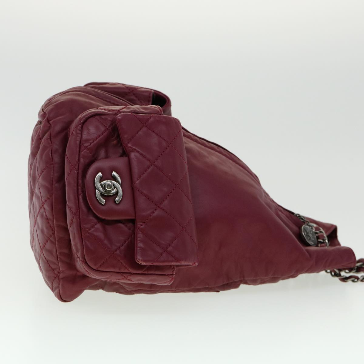 Top Quality Chanel Matelasse Chain Backpack Lamb Skin Bordeaux CC Auth 30736A