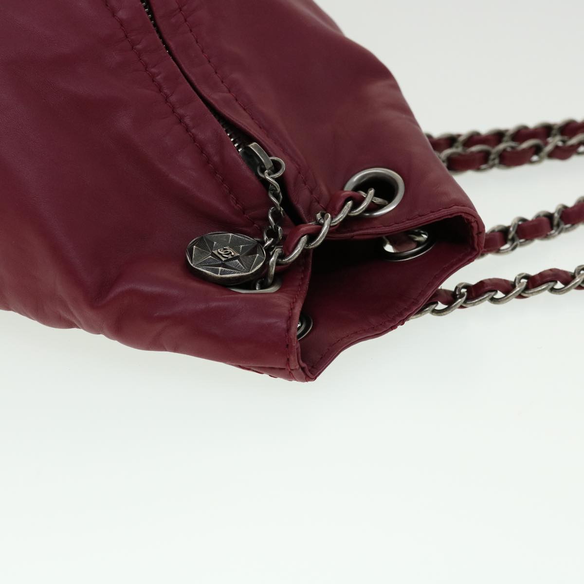Top Quality Chanel Matelasse Chain Backpack Lamb Skin Bordeaux CC Auth 30736A