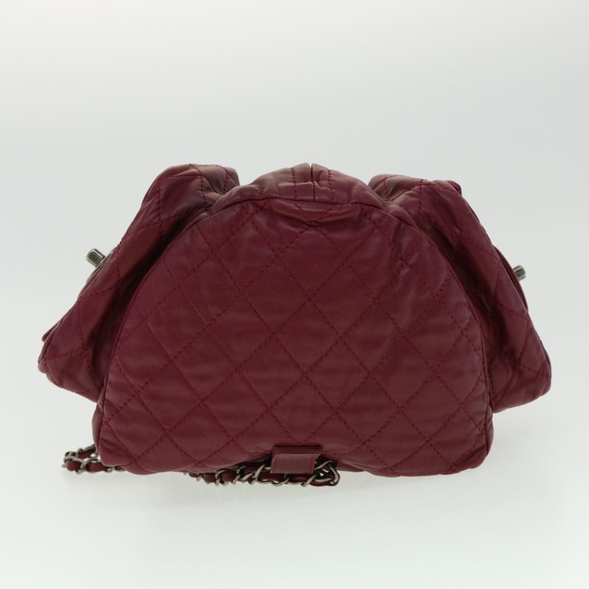 Top Quality Chanel Matelasse Chain Backpack Lamb Skin Bordeaux CC Auth 30736A