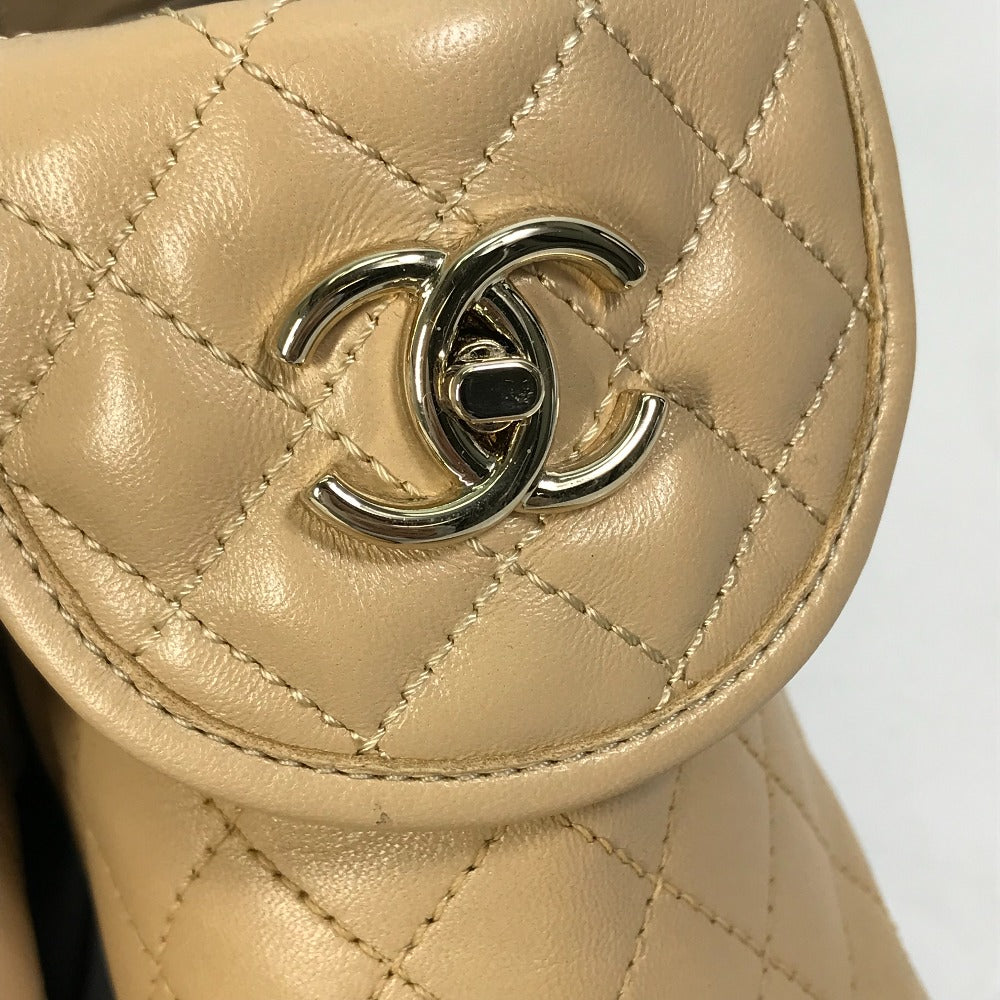 CHANEL boots G45144 lambskin beige 23B Bicolor Shoes Turnlock Matelasse Quilted Side Gore 38