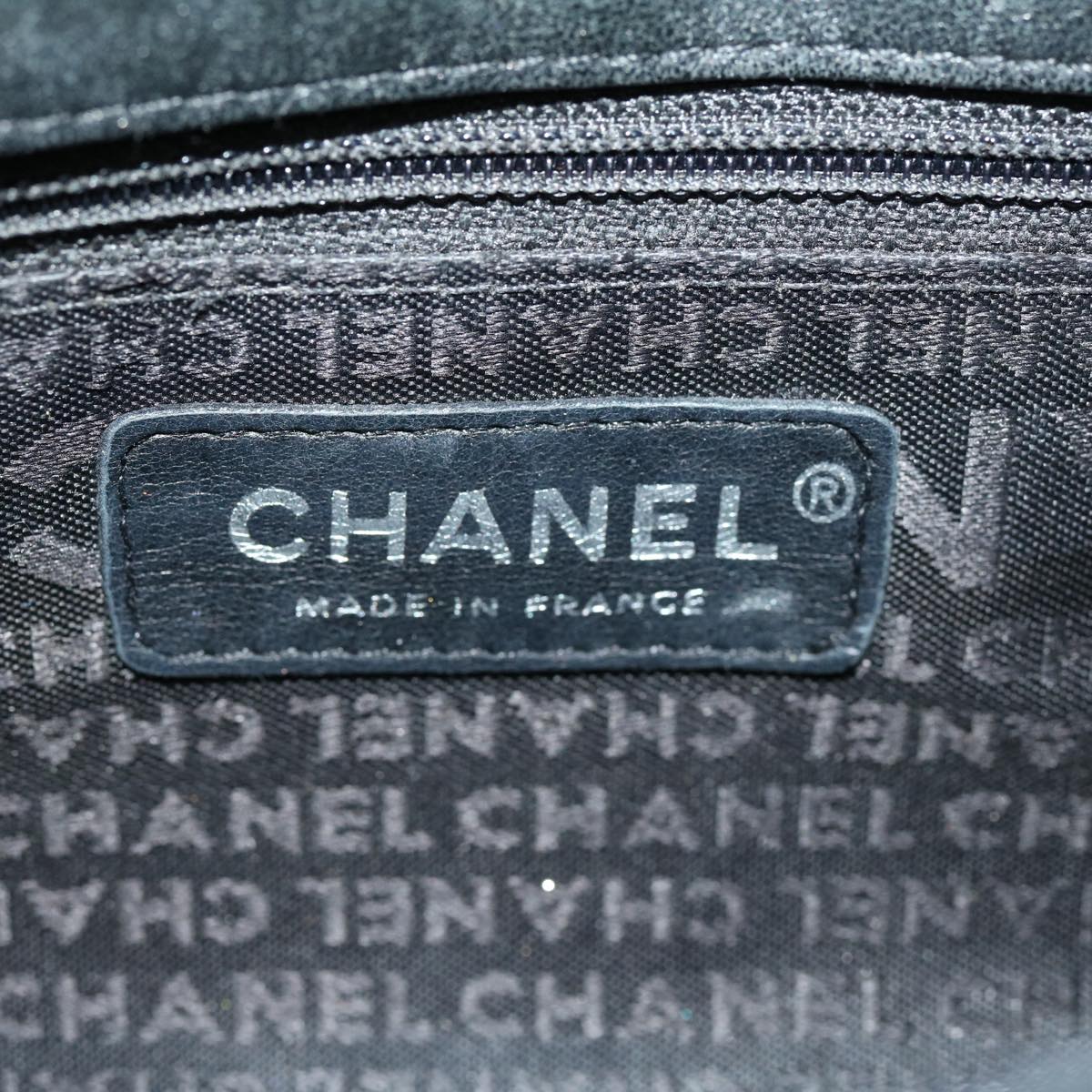 Top Quality Chanel Lip Chain Turn Lock Shoulder Bag Satin Black CC Auth 30892