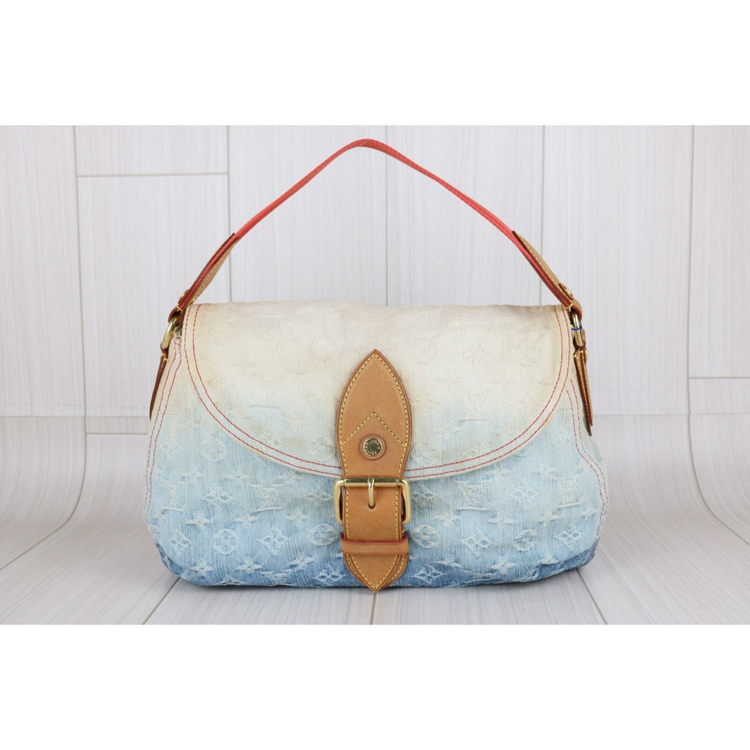 Good ( Rank AB) ｜  LV Monogram Denim  Sunshine Blue Ombre Shoulder Bag  ｜B25012209