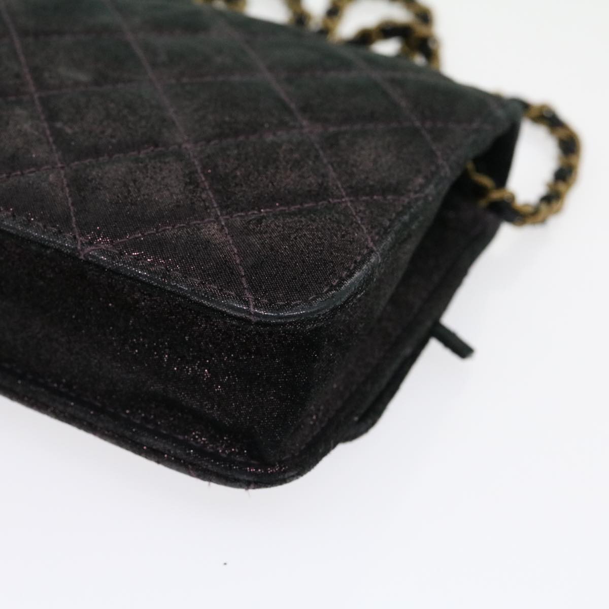 Top Quality Chanel Matrasse Chain Shoulder Bag Satin Purple CC Auth 30950A