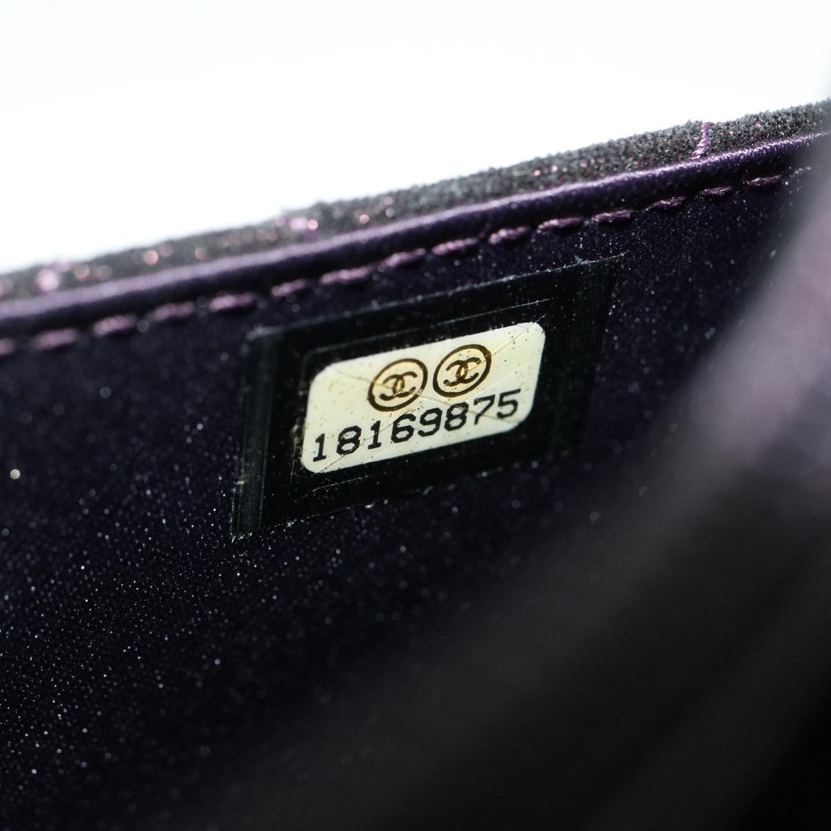 Top Quality Chanel Matrasse Chain Shoulder Bag Satin Purple CC Auth 30950A