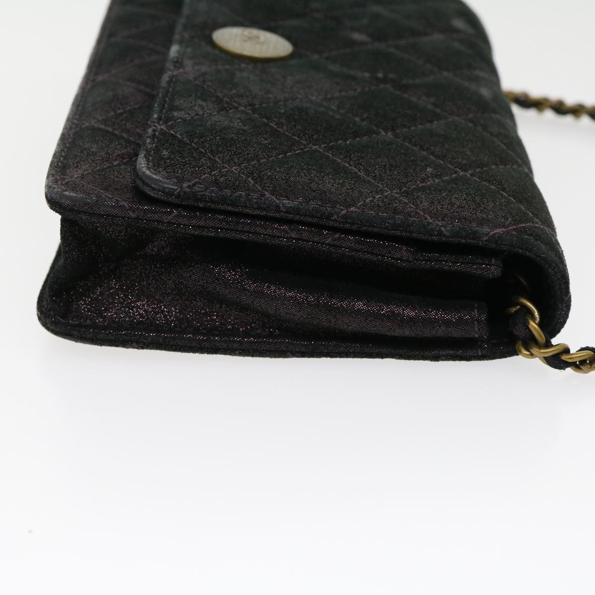 Top Quality Chanel Matrasse Chain Shoulder Bag Satin Purple CC Auth 30950A