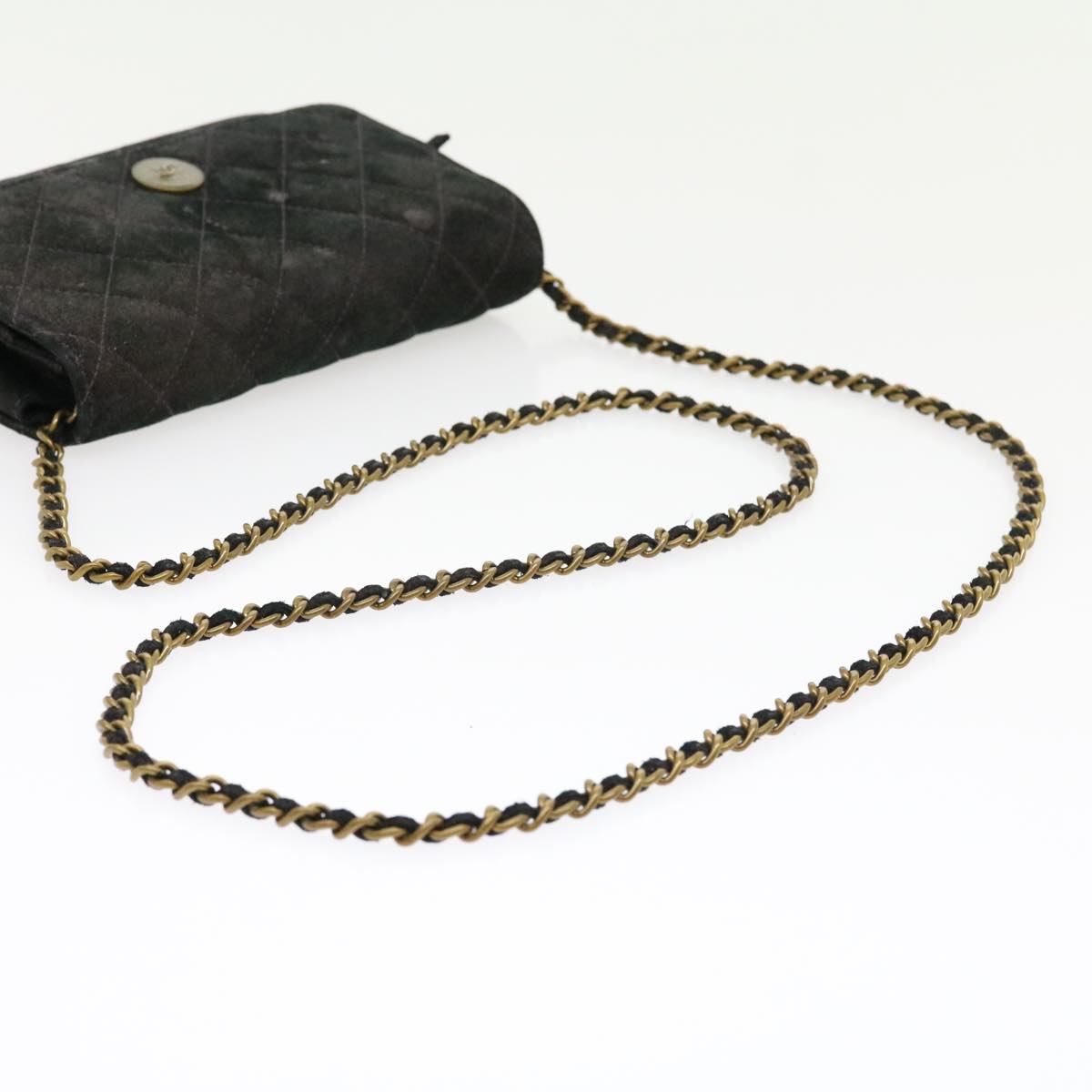 Top Quality Chanel Matrasse Chain Shoulder Bag Satin Purple CC Auth 30950A