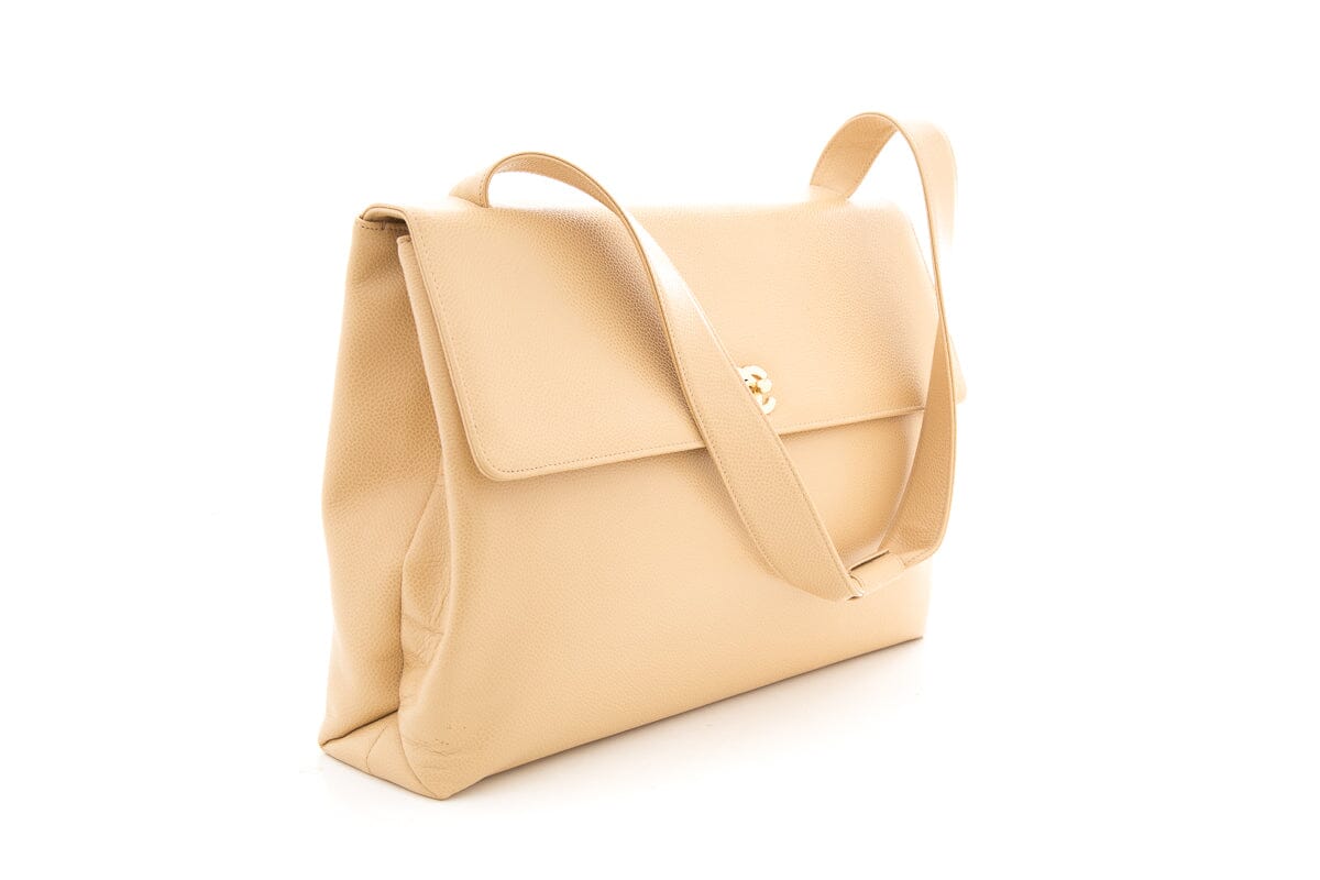 Chanel Vintage 1997-99 Nude Caviar Leather HandBag