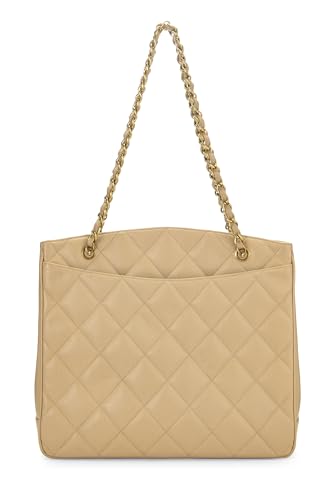 Chanel,  Beige Quilted Caviar 'CC' Turnlock Tote Large, Beige