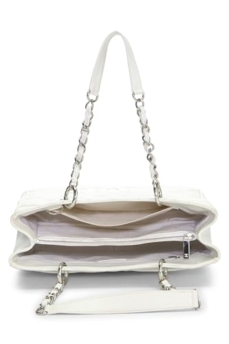 Chanel,  White Quilted Caviar Grand Shopping Tote (GST), White