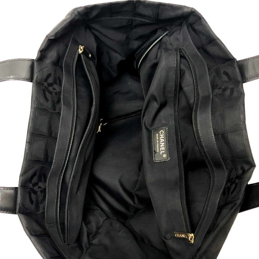 CHANEL Tote Bag A15991 canvas black New Travel Line MM