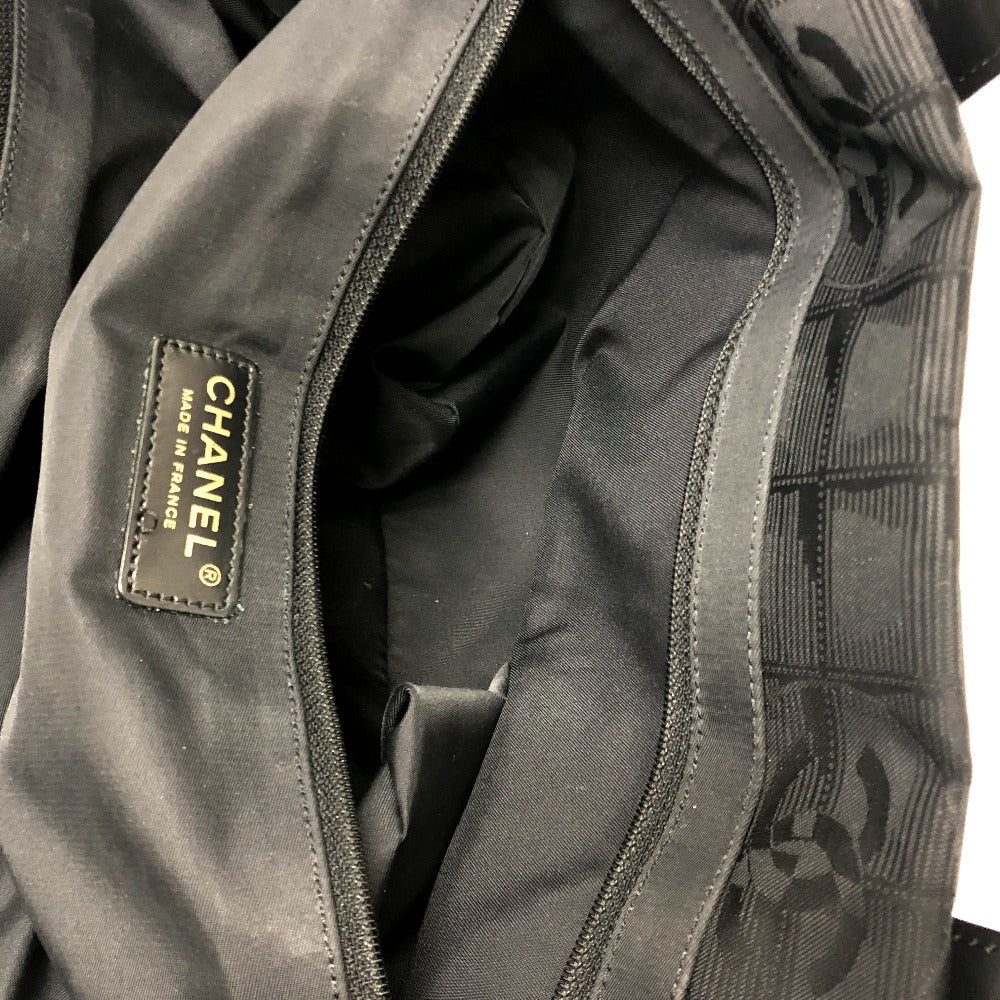 CHANEL Tote Bag A15991 canvas black New Travel Line MM