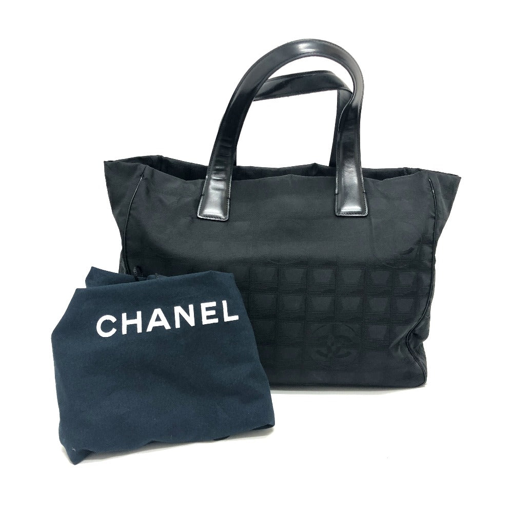 CHANEL Tote Bag A15991 canvas black New Travel Line MM